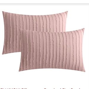 Smokey Pink Striped Pillowcases Polyester Standard Size 20x26” (2-pack)